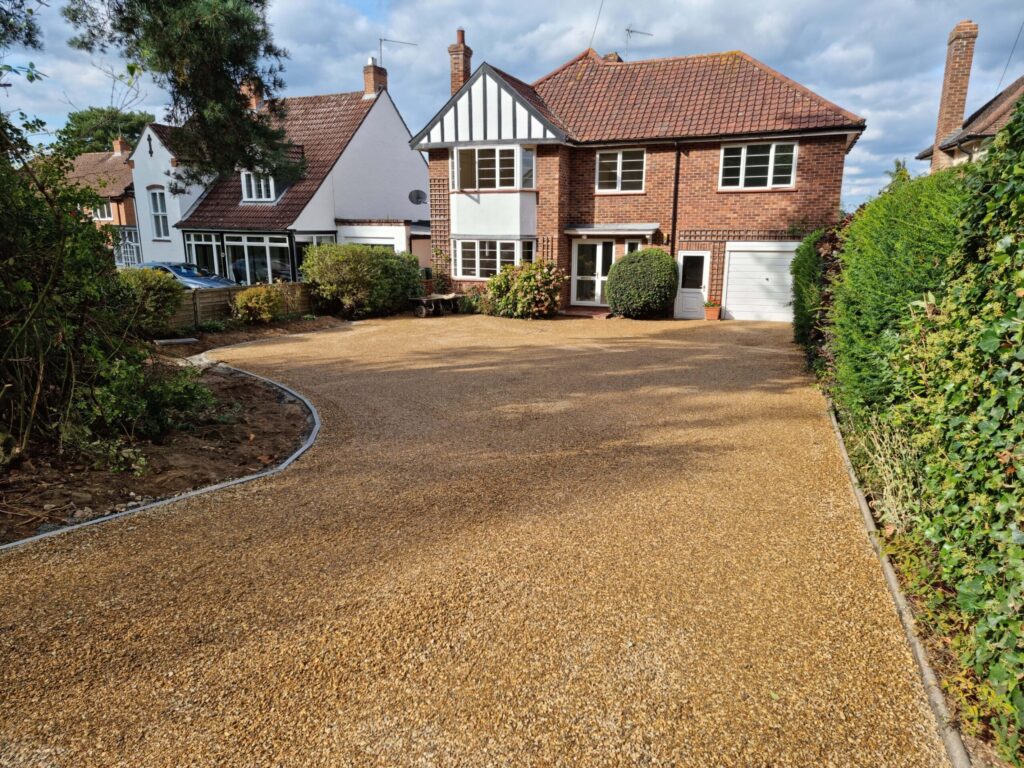 this is a newly installed tar and chip driveway installed by eye driveways